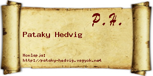 Pataky Hedvig névjegykártya